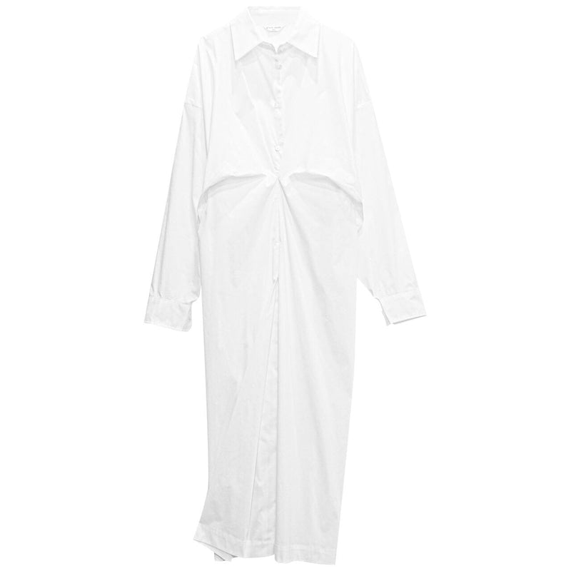 FRONT GATHERED OVERSIZED DRESS SHIRT