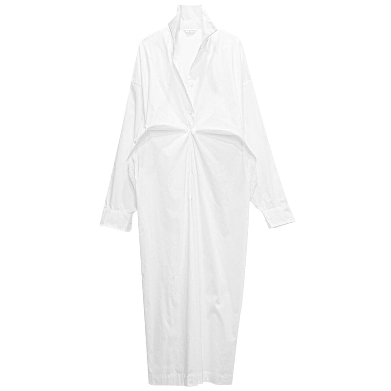 FRONT GATHERED OVERSIZED DRESS SHIRT