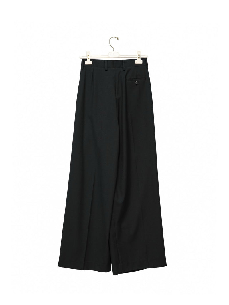 ASYMMETRICAL PIN TUCK WIDE TROUSERS