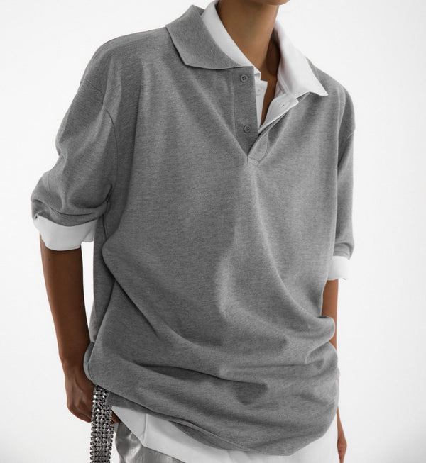 CLASSIC TWO BUTTON COLLARED POLO SHIRT