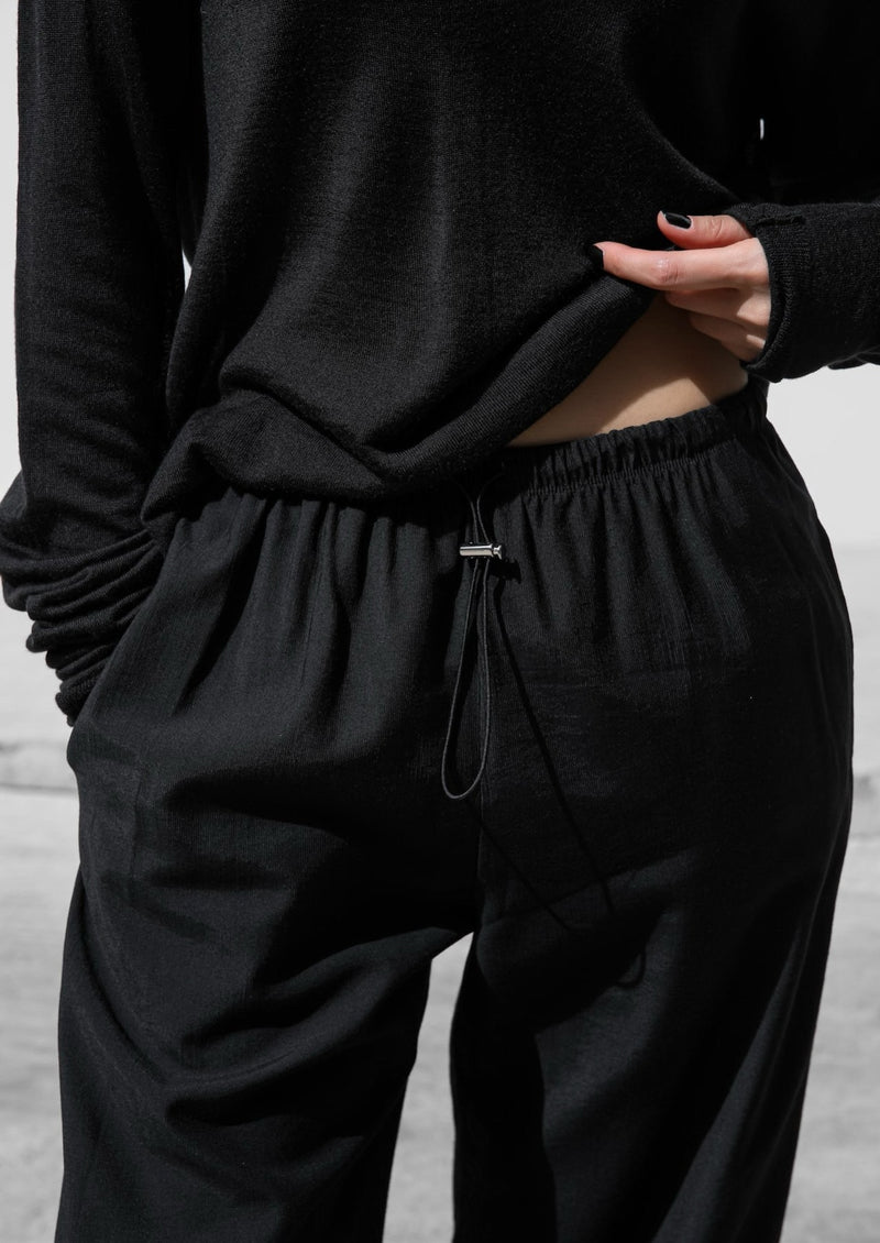 COZY BANDED WIDE TROUSERS