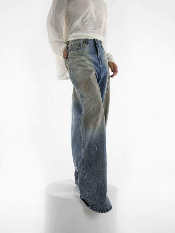 DUSTY MUD WASHED DENIM JEANS