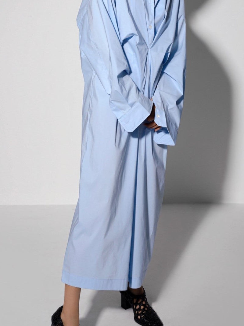 FRONT GATHERED OVERSIZED DRESS SHIRT