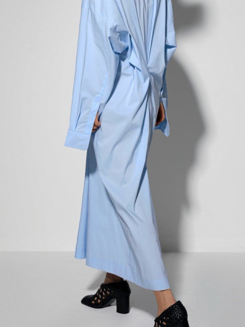 FRONT GATHERED OVERSIZED DRESS SHIRT