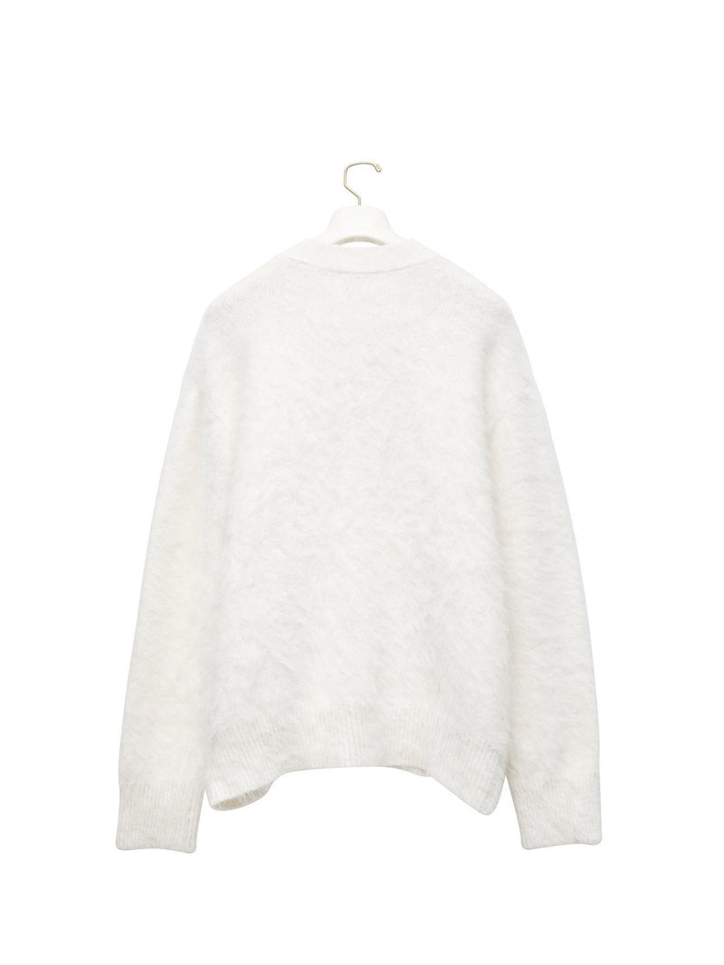 LUXE MINK ANGORA OVERSIZED KNIT CARDIGAN