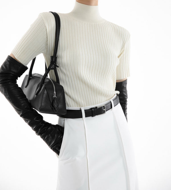 CLASSIC RIBBED HALF TURTLENECK KNIT