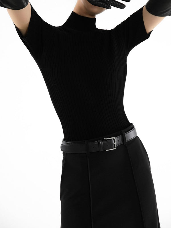 CLASSIC RIBBED HALF TURTLENECK KNIT