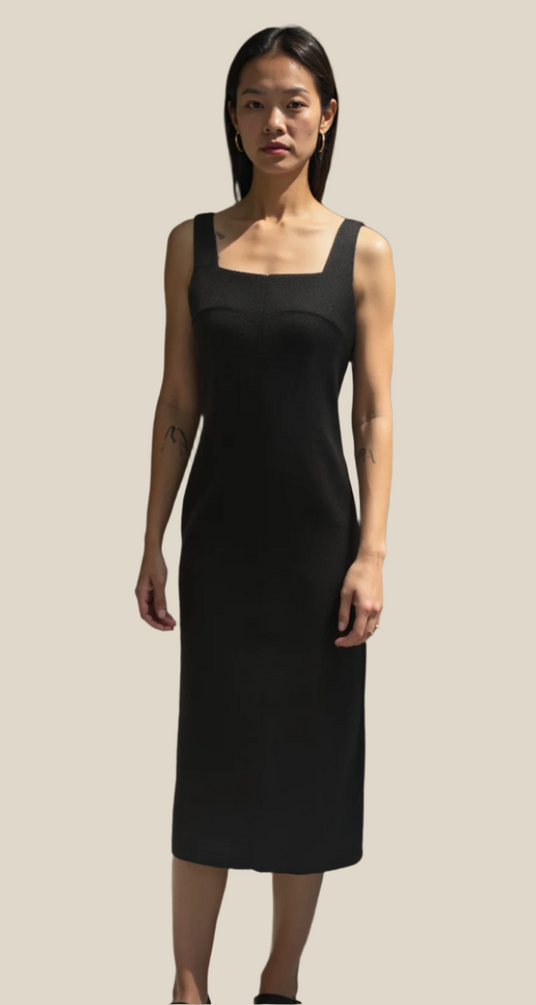 SQUARE NECK MIDI DRESS