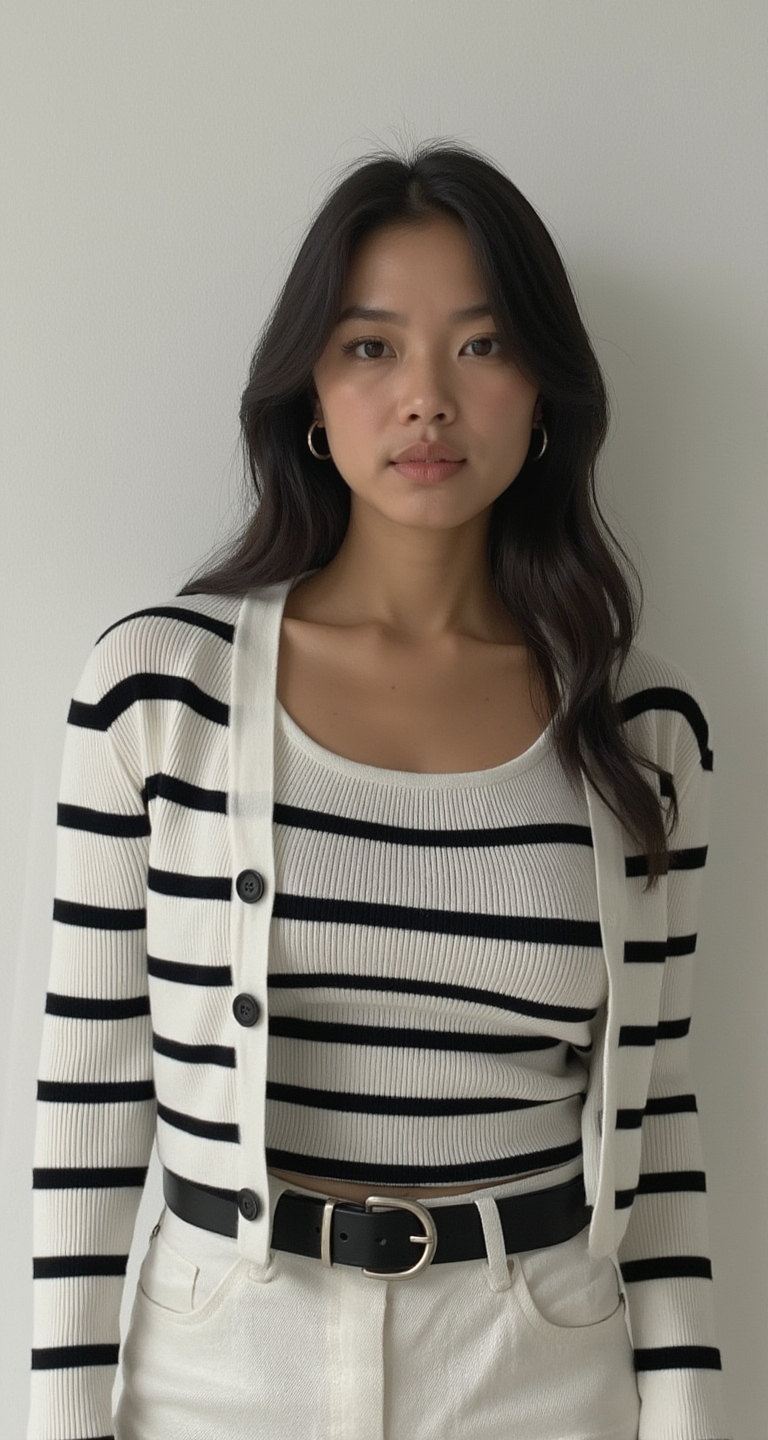 CLASSIC STRIPED KNIT CARDIGAN & TANK SET