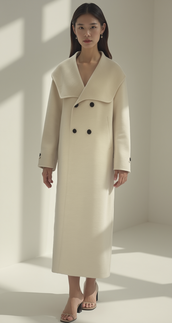 DOUBLE BREASTED WOOL COAT