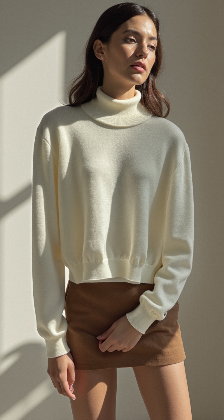 ESSENTIAL RIBBED TURTLENECK SWEATER