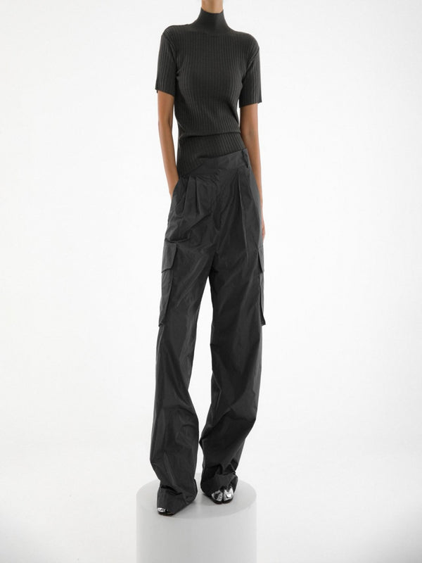 NYLON CARGO WIDE SLACKS