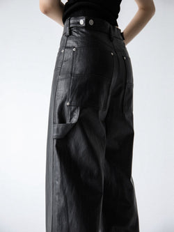 VIVID VEGAN LEATHER CARPENTER TROUSERS