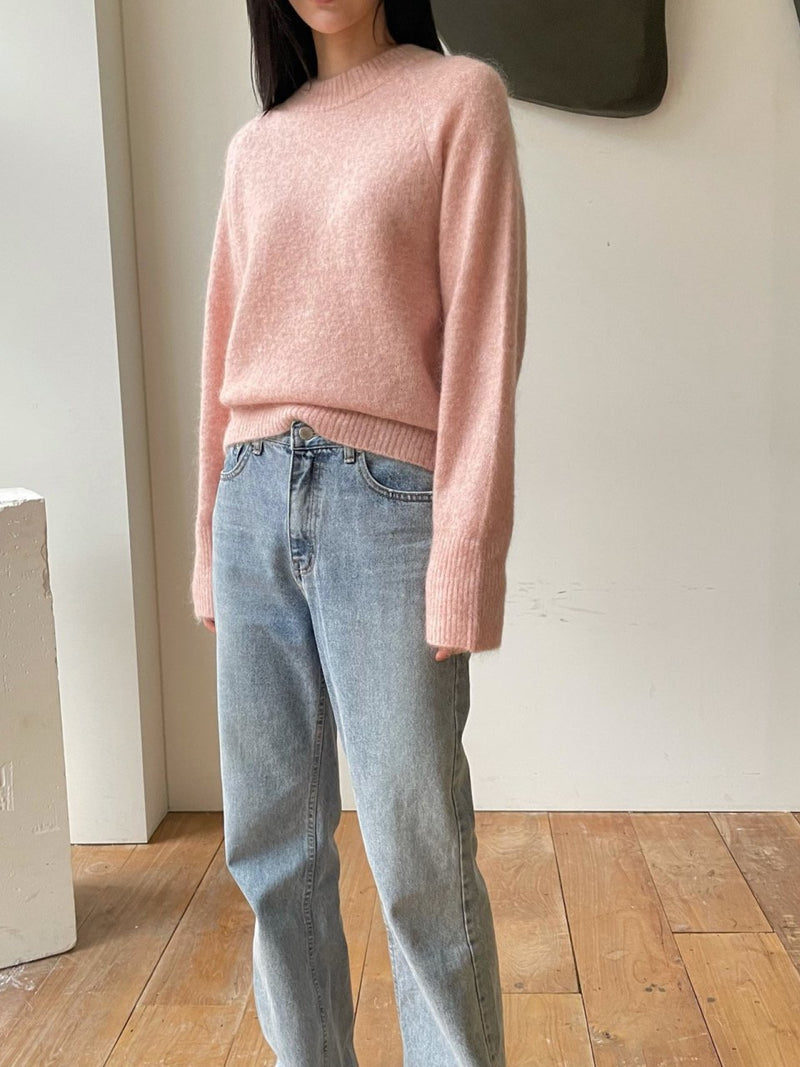 MOHAIR ROUND NECK KNIT