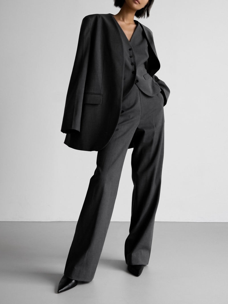 STRAIGHT FIT TAILORED TROUSERS