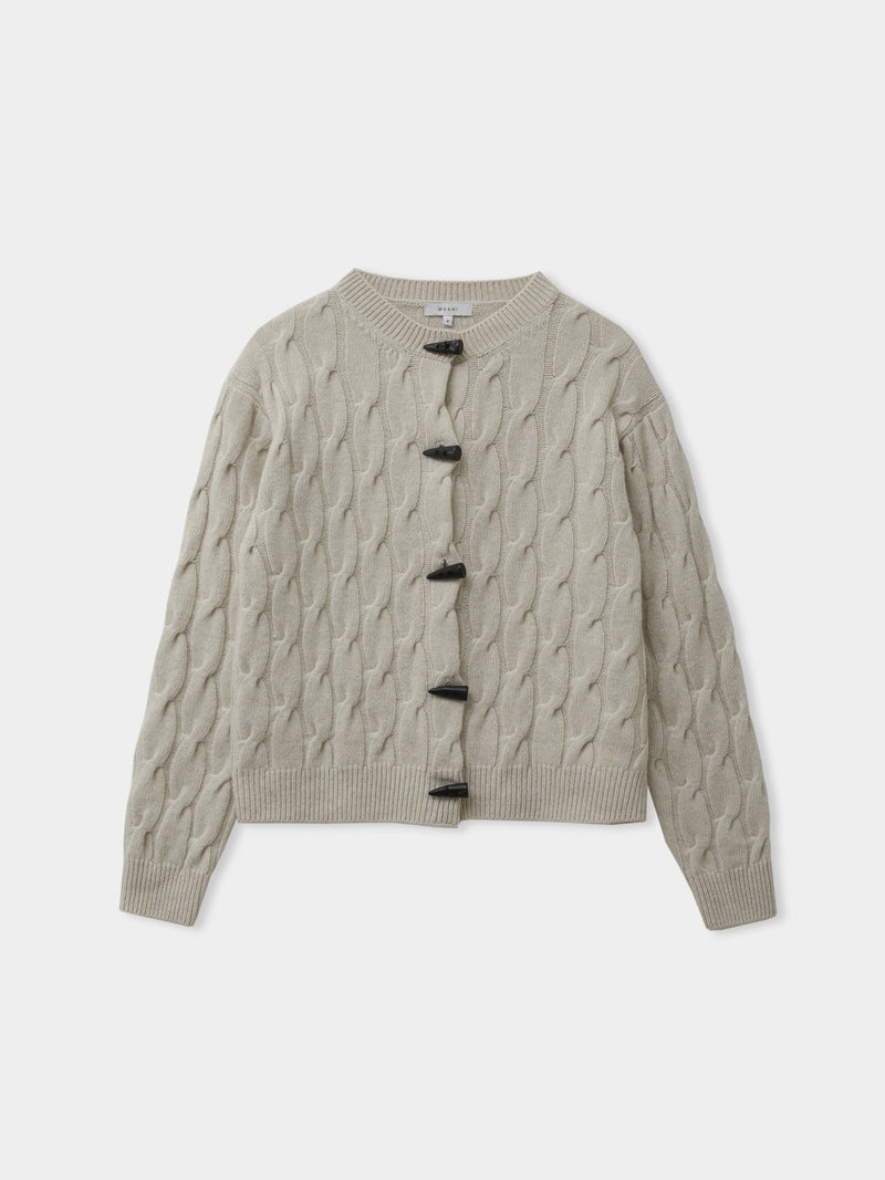 TOGGLE BUTTON CABLE KNIT CARDIGAN – MINUSEY